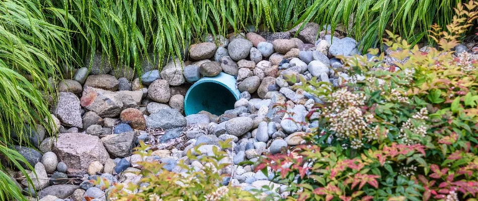 End of the pipe of a French drain in West Palm Beach, FL.